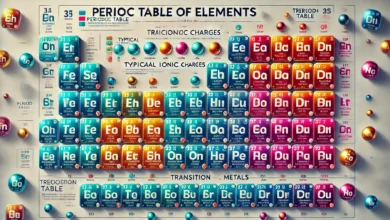 periodic table with charges